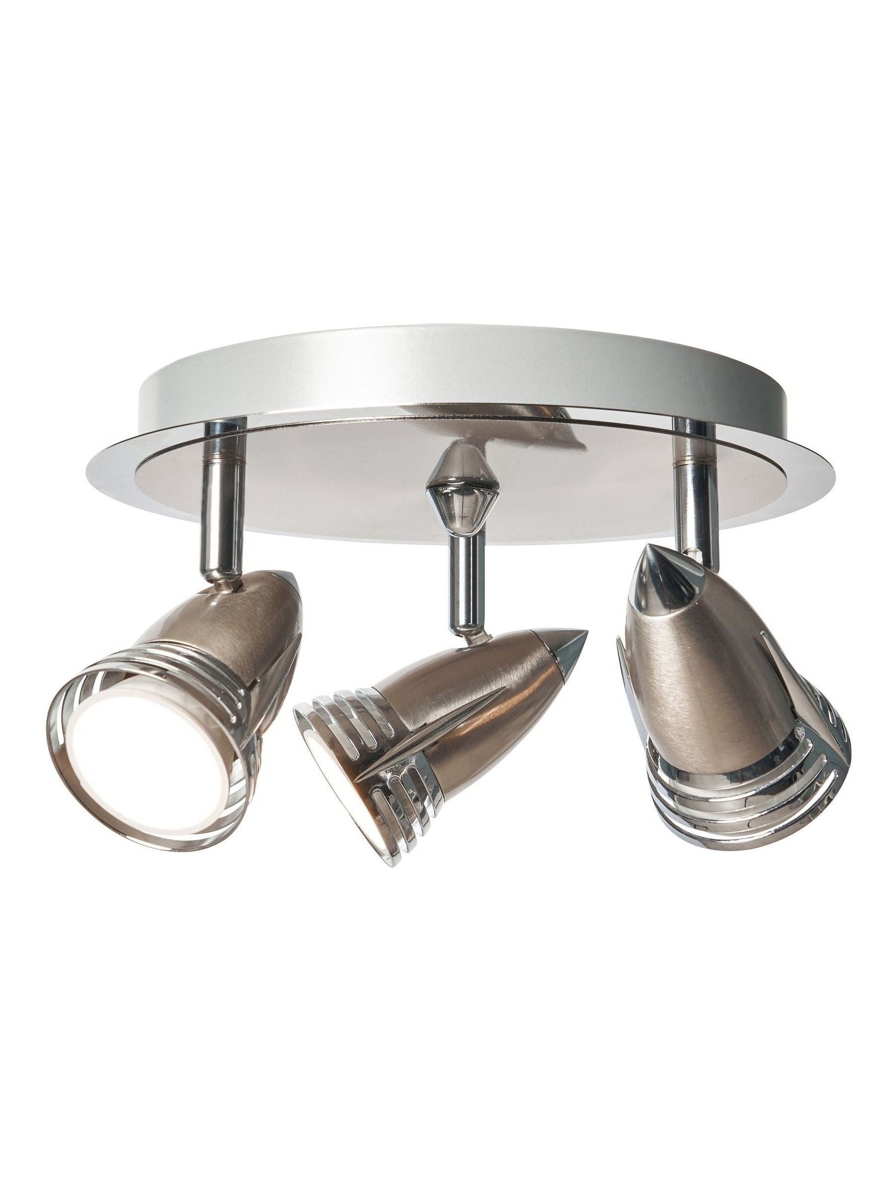 BHS Silver 3 Light Spotlight Ceiling Light (British brand)