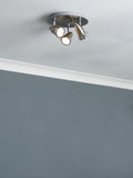 BHS Silver 3 Light Spotlight Ceiling Light (British brand)
