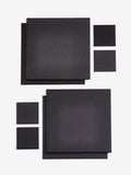 Black reversible faux leather placemats and coasters set of 4 (British brand)