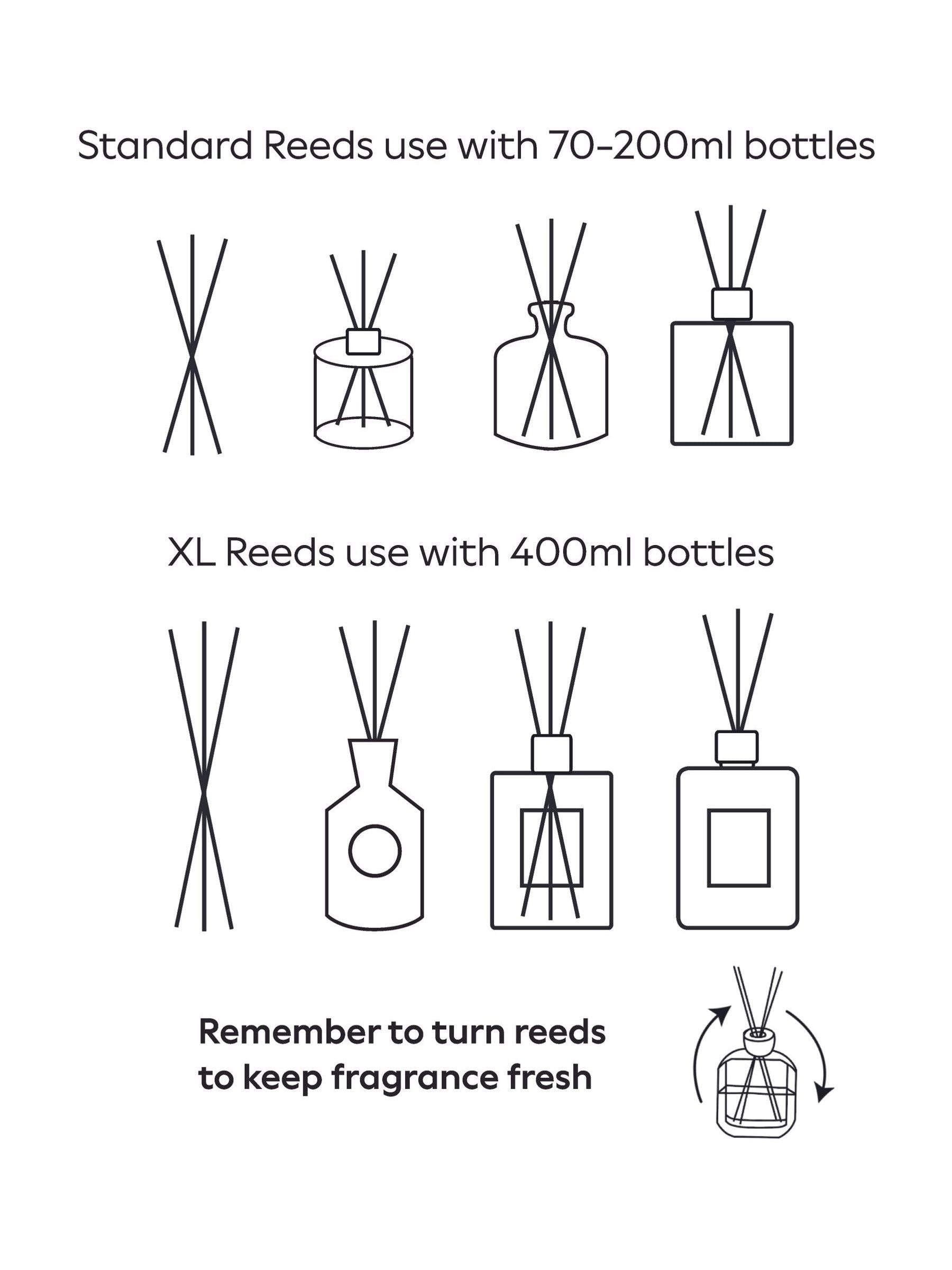 Set of 10 Black Luxury Replacement Diffuser Reeds