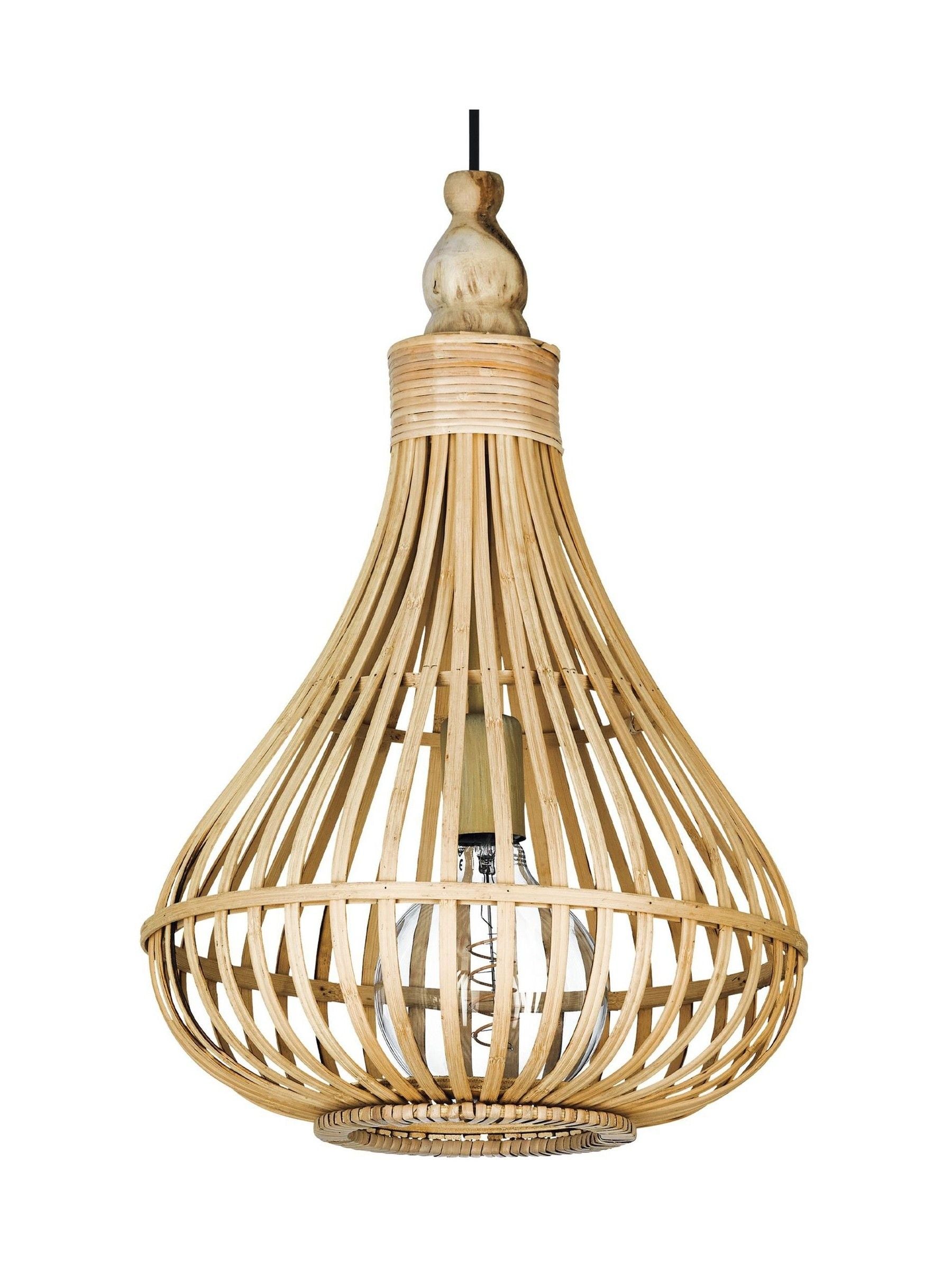 Eglo natural Amsfield rattan teardrop ceiling light pendant - British product
