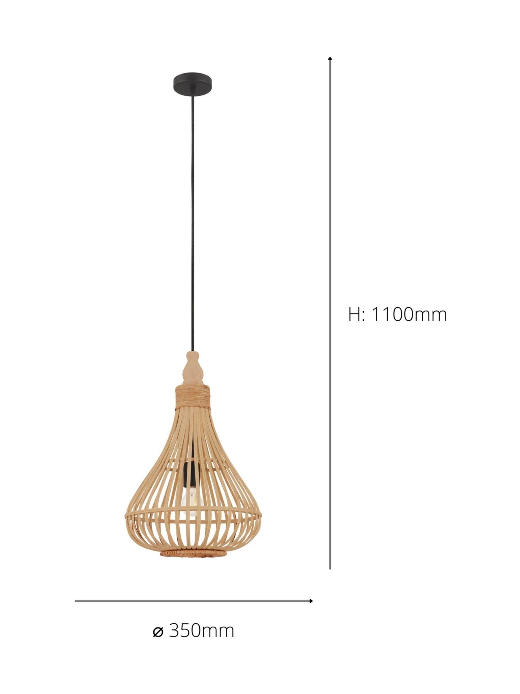 Eglo natural Amsfield rattan teardrop ceiling light pendant - British product