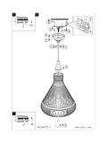 Eglo natural Amsfield rattan teardrop ceiling light pendant - British product