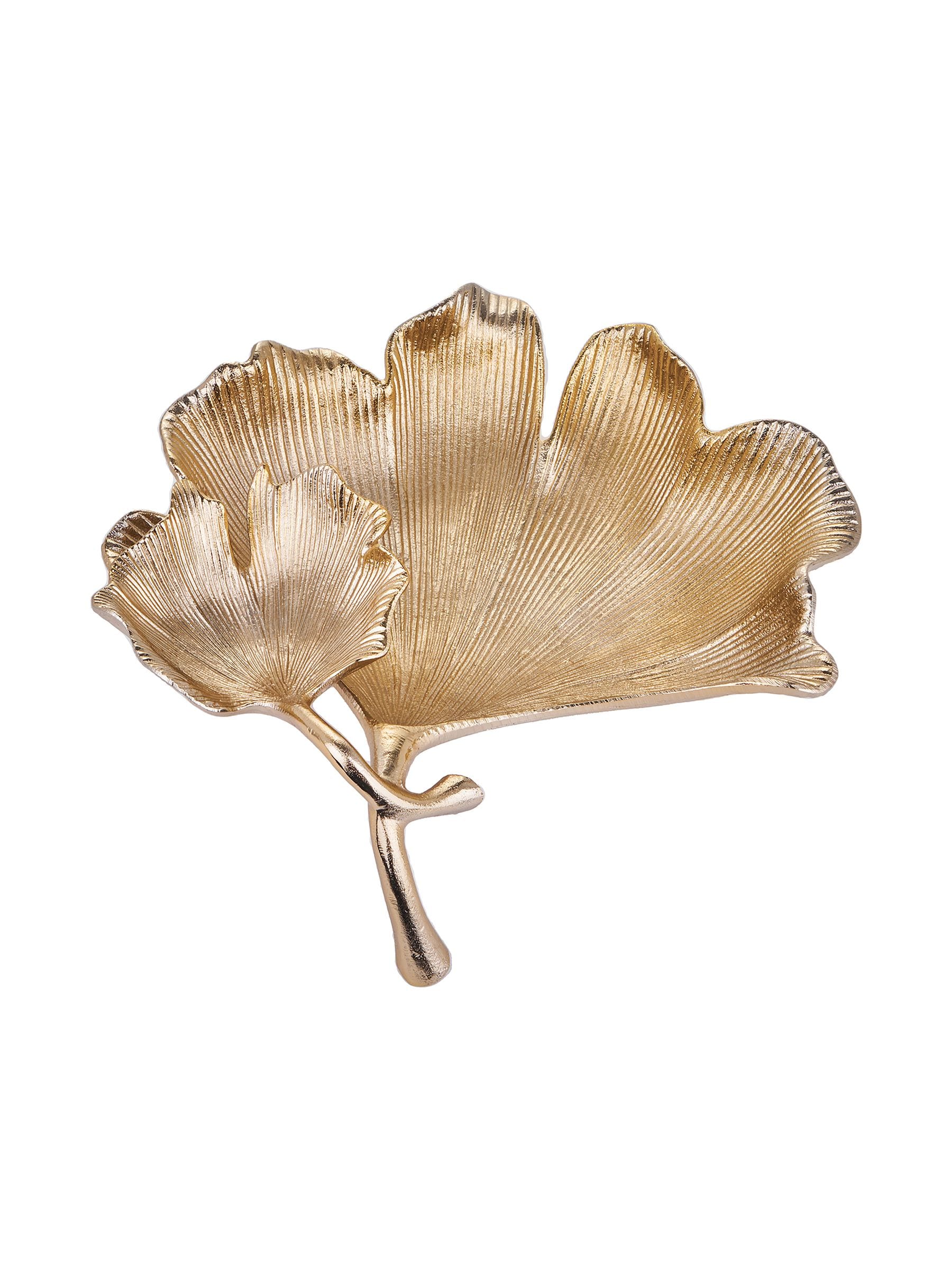 Pacific Gold decorative dual gingko leaf bowl, imported from the UK
