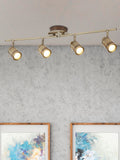 Searchlight Brass Titan 4-light bar spotlight with frosted glass shades (British brand)