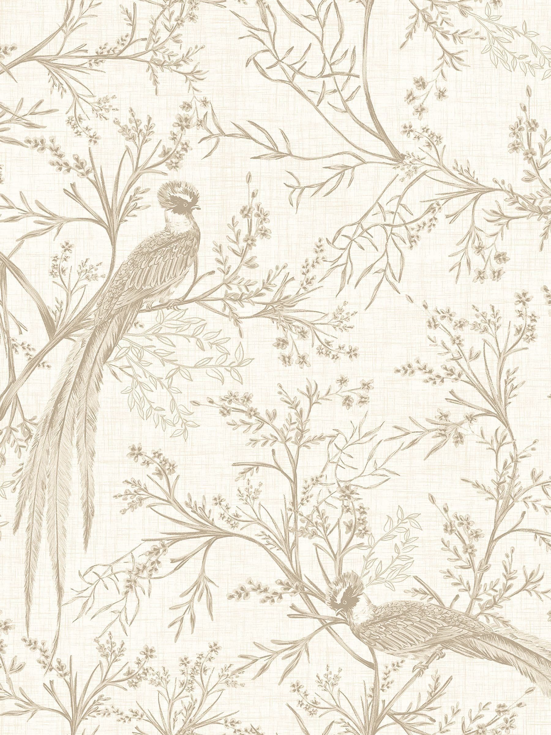 Hoopla Walls Stone Bird Toile wallpaper 10m roll, imported from the UK