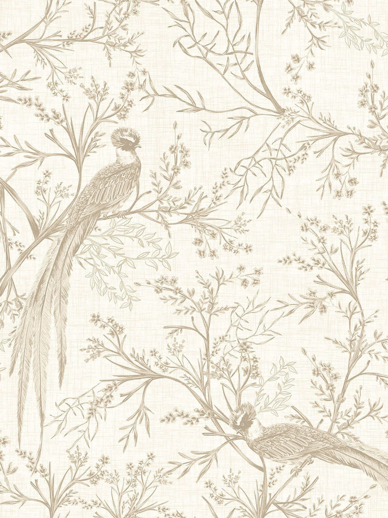 Hoopla Walls Stone Bird Toile wallpaper 10m roll, imported from the UK