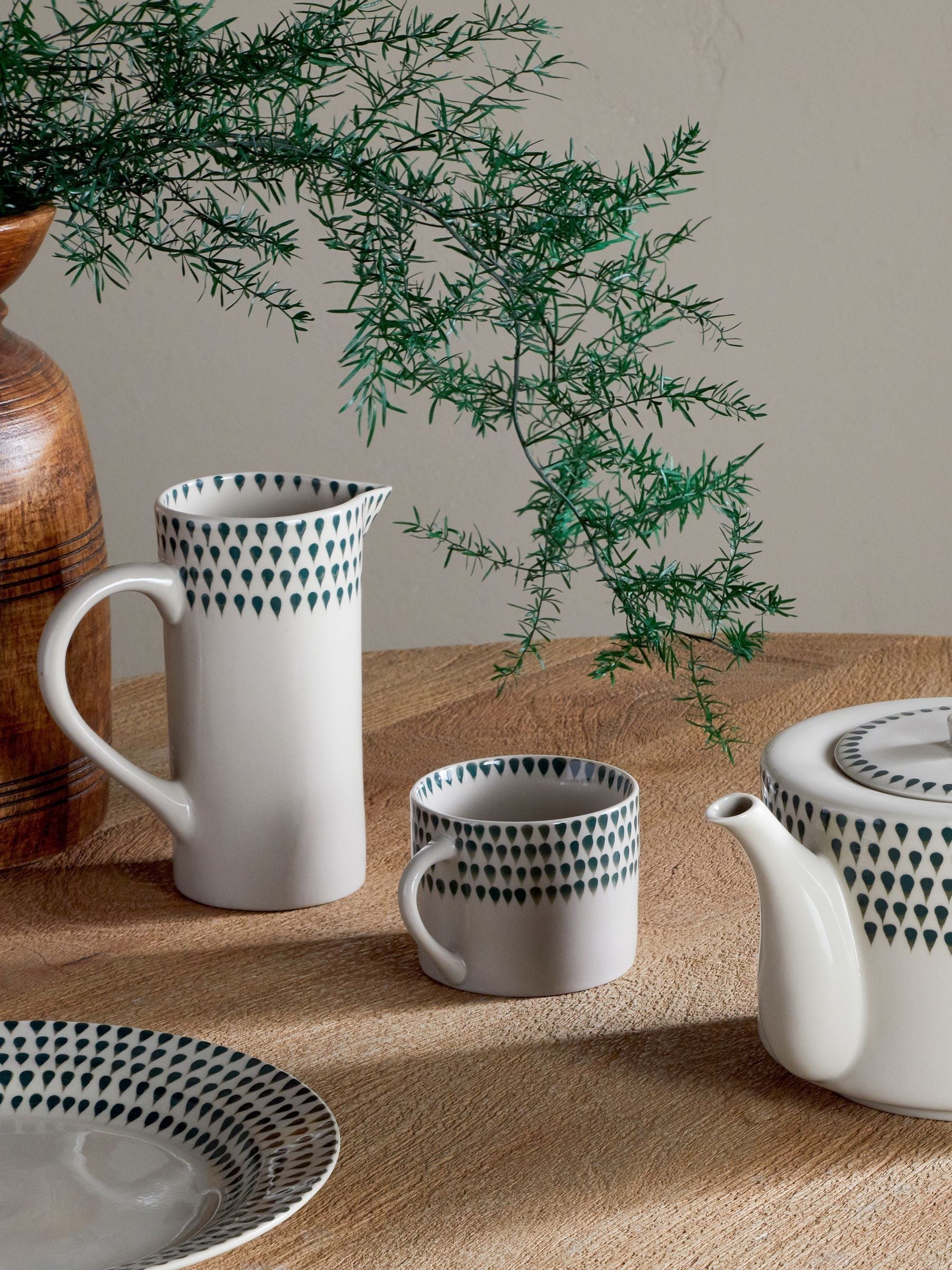 Nkuku cream juniper drop small ceramic jug (British brand)
