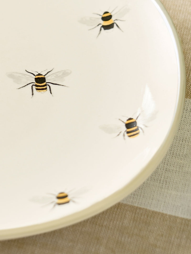 Sophie Allport natural bees stoneware side plate 20cm - British product