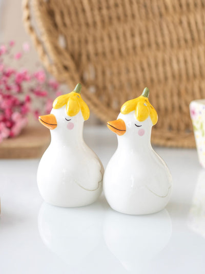 Next Something Different White Daisy & Duck Salt and Pepper Shaker Set- Buy online at McGrocer