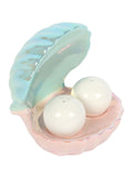 Something Different pink clam shell salt and pepper shaker set, UK version