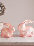 Lights4fun pink mottled glass bunny decoration - British product