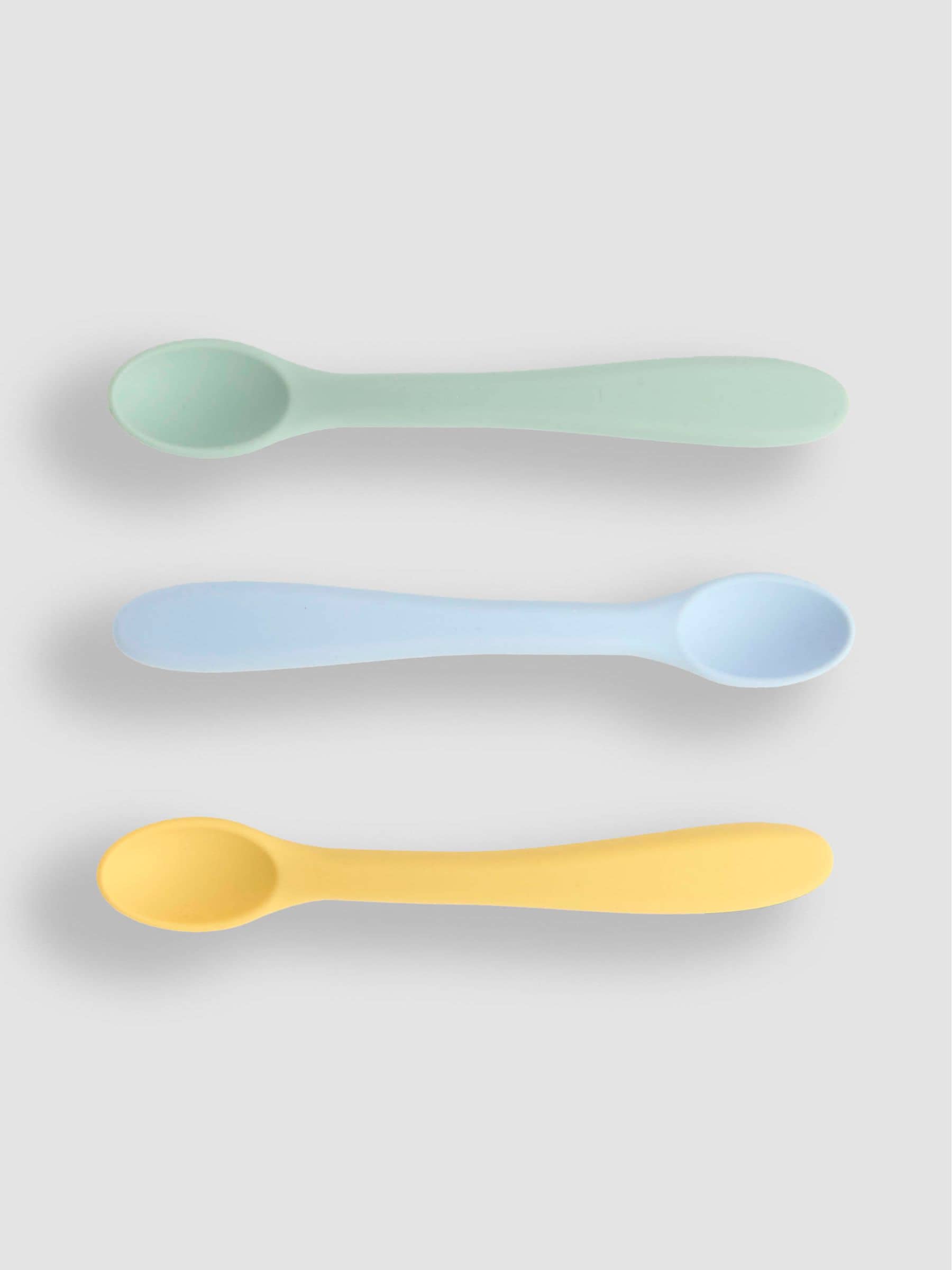 JoJo Maman Bébé silicone weaning spoons 3-pack, UK version