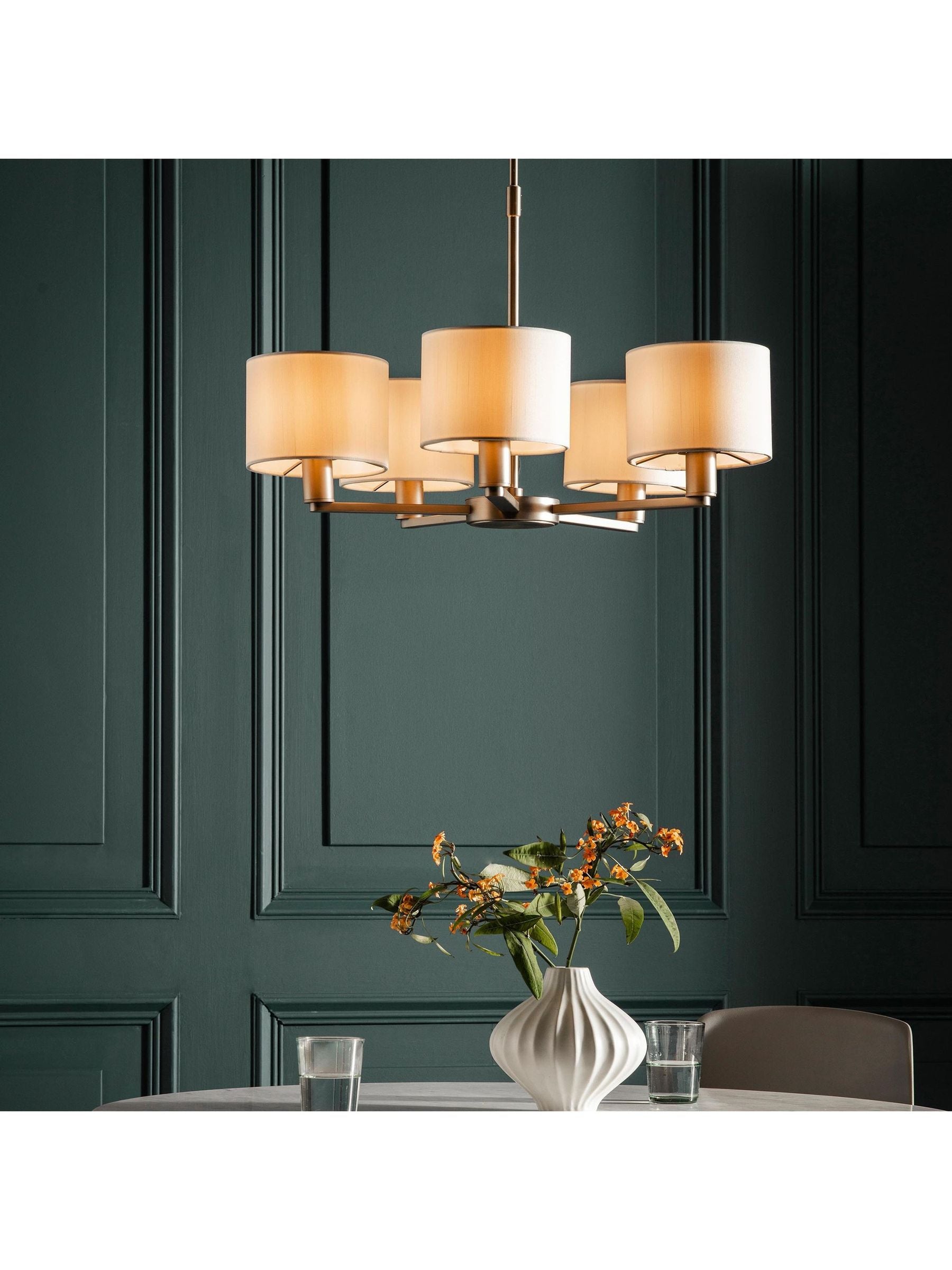 Gallery Home Dalvin matt nickel 5-light pendant (British brand)
