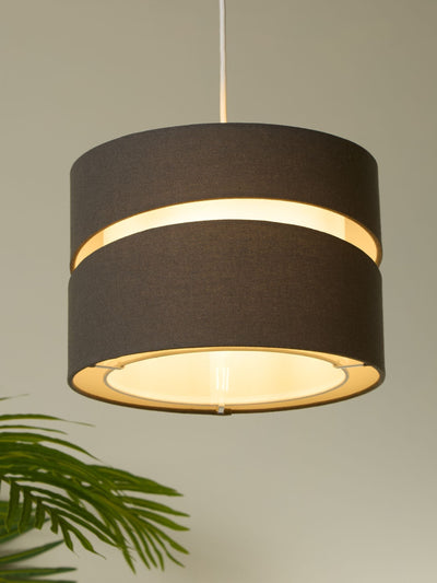 Next Searchlight Charcoal Grey/White Loren Two-Tier Shade Ceiling Light- Buy online at McGrocer