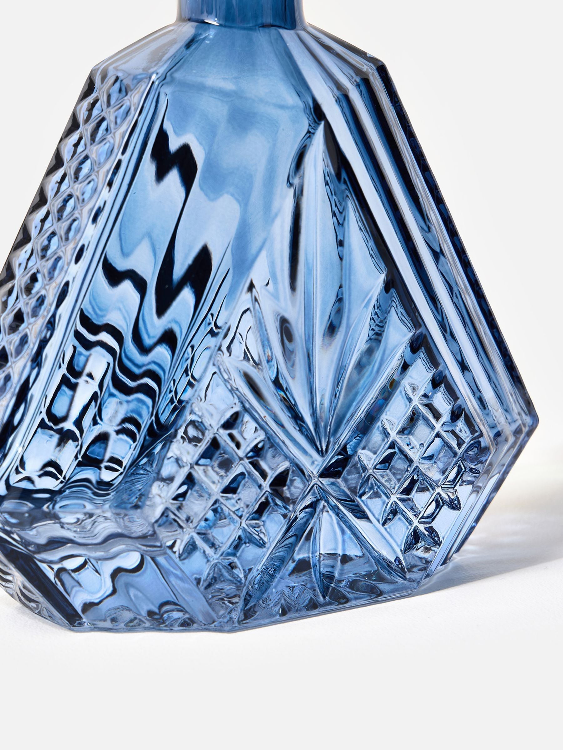 Oliver Bonas blue jewel glass decanter, imported from the UK