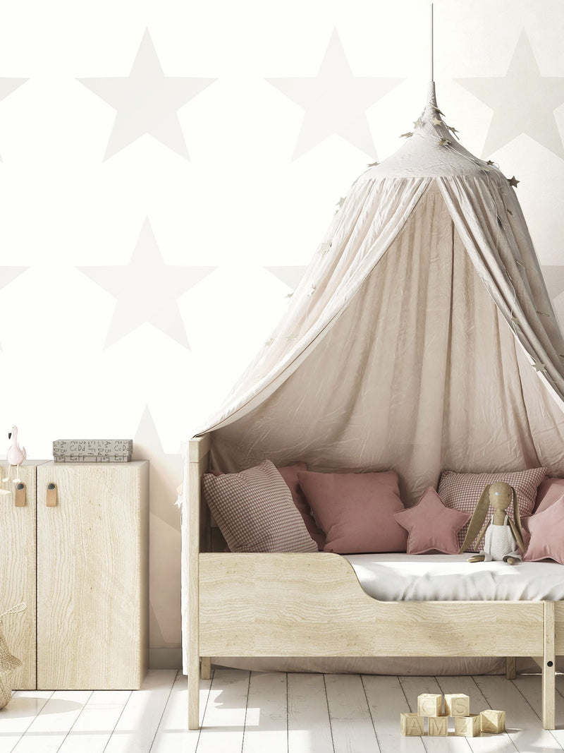 Style Sisters white single star wallpaper 10M, imported from the UK