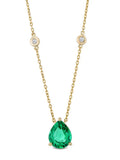 Diamond Store lab emerald diamond necklace 2.40ct pear cut (British brand)