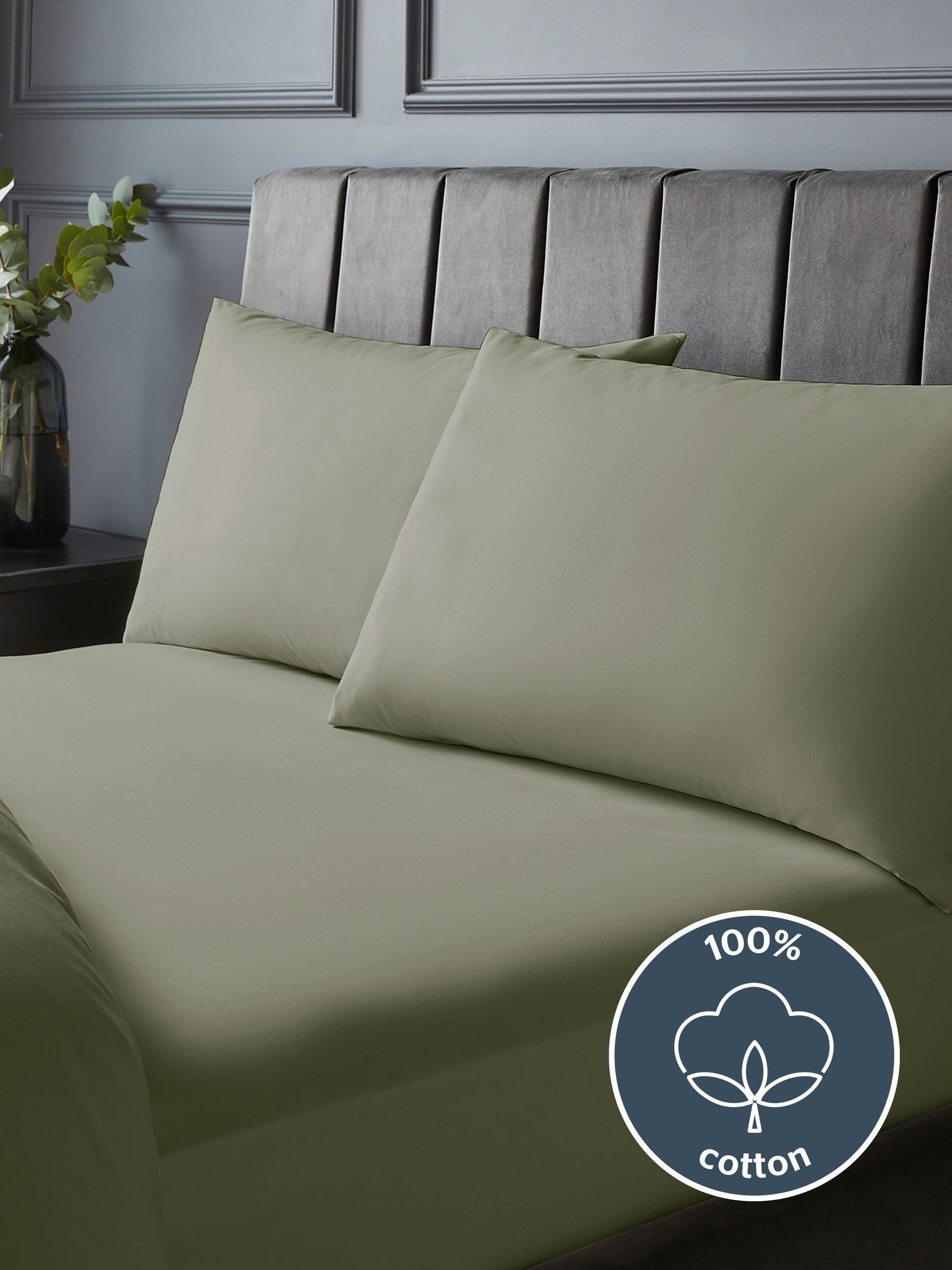Silentnight Sage Fitted Sheet 40cm extra deep (British brand)