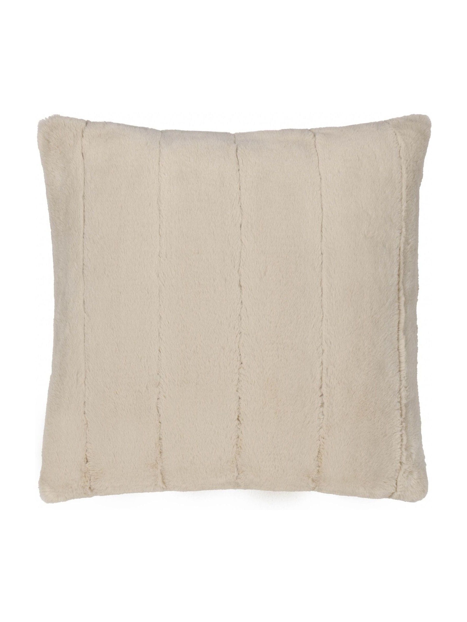 Paoletti Oatmeal Empress faux fur cushion - British product