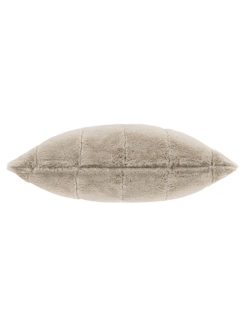 Paoletti Oatmeal Empress faux fur cushion - British product