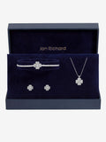 Jon Richard silver pave clover trio jewellery set, UK version