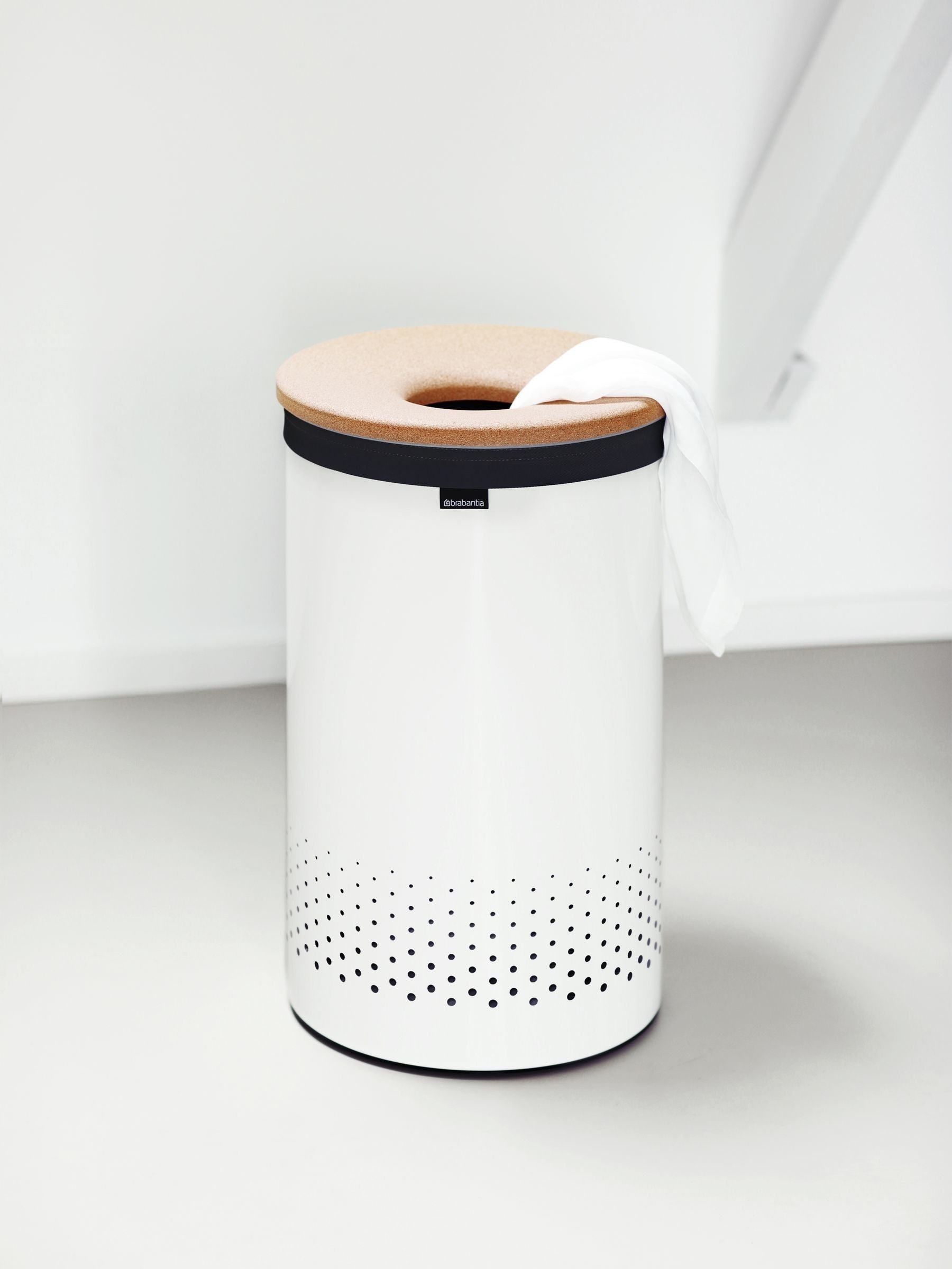 Brabantia white cork lid laundry bin 60L, UK version