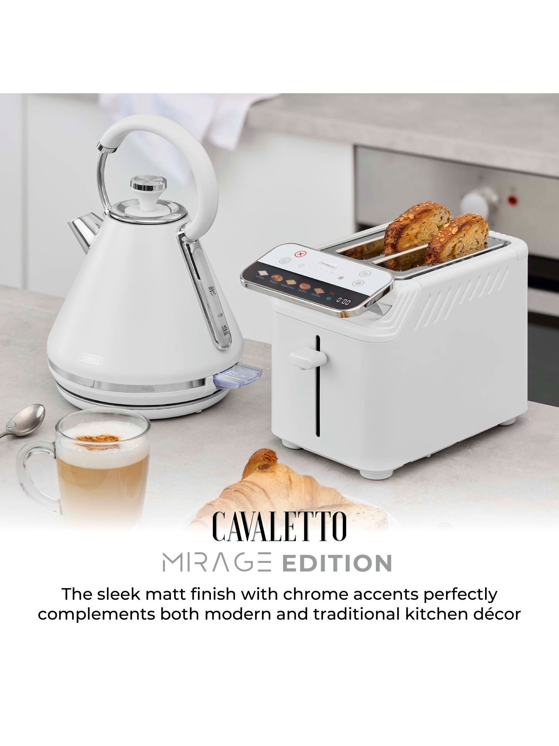 Tower 2 Slice Digital Toaster White, UK version