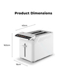 Tower 2 Slice Digital Toaster White, UK version