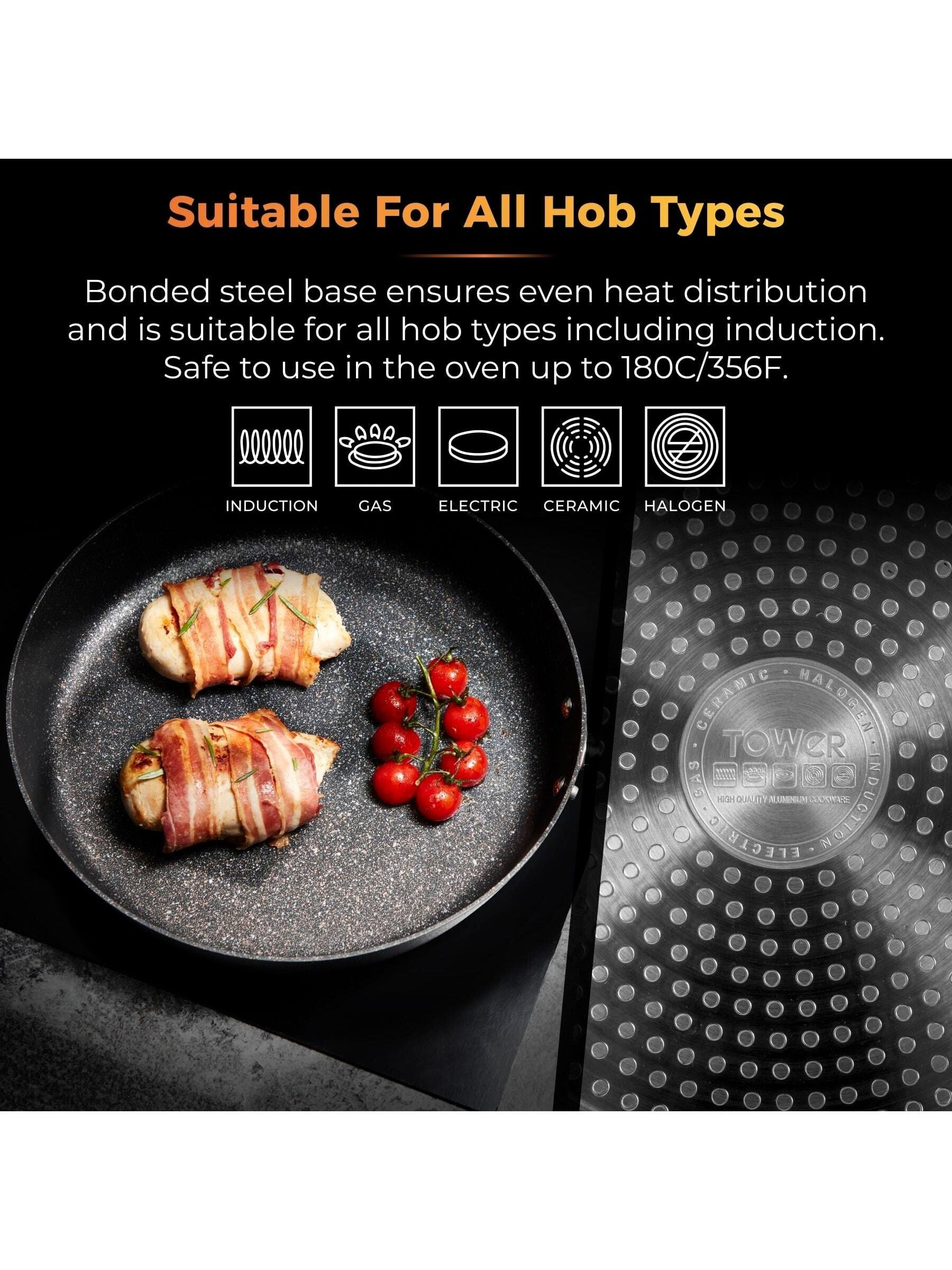 Tower Black Stone Coated Frying Pan 30cm (British brand)
