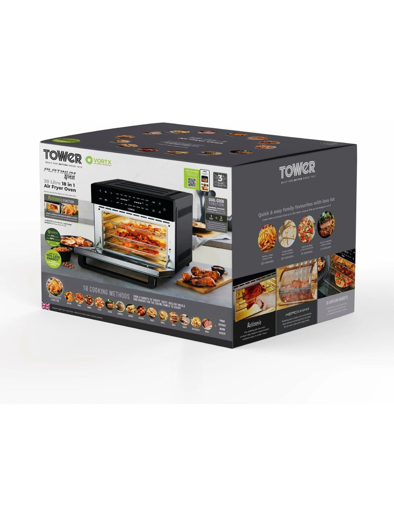 Tower Black Vortx air fryer oven 30L, imported from the UK