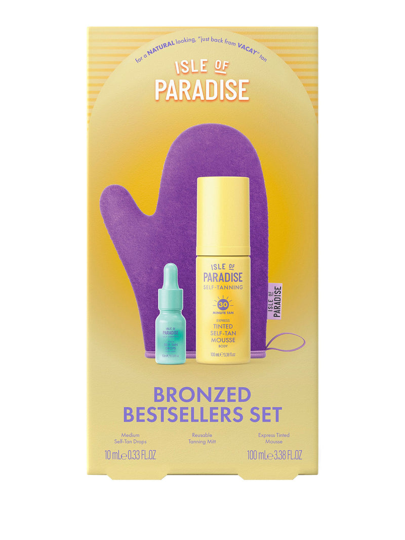 Isle of Paradise bronzed bestsellers self-tan set 100ml and 10ml - British product