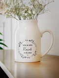 PMC personalised wreath jug vase 12cm, UK version