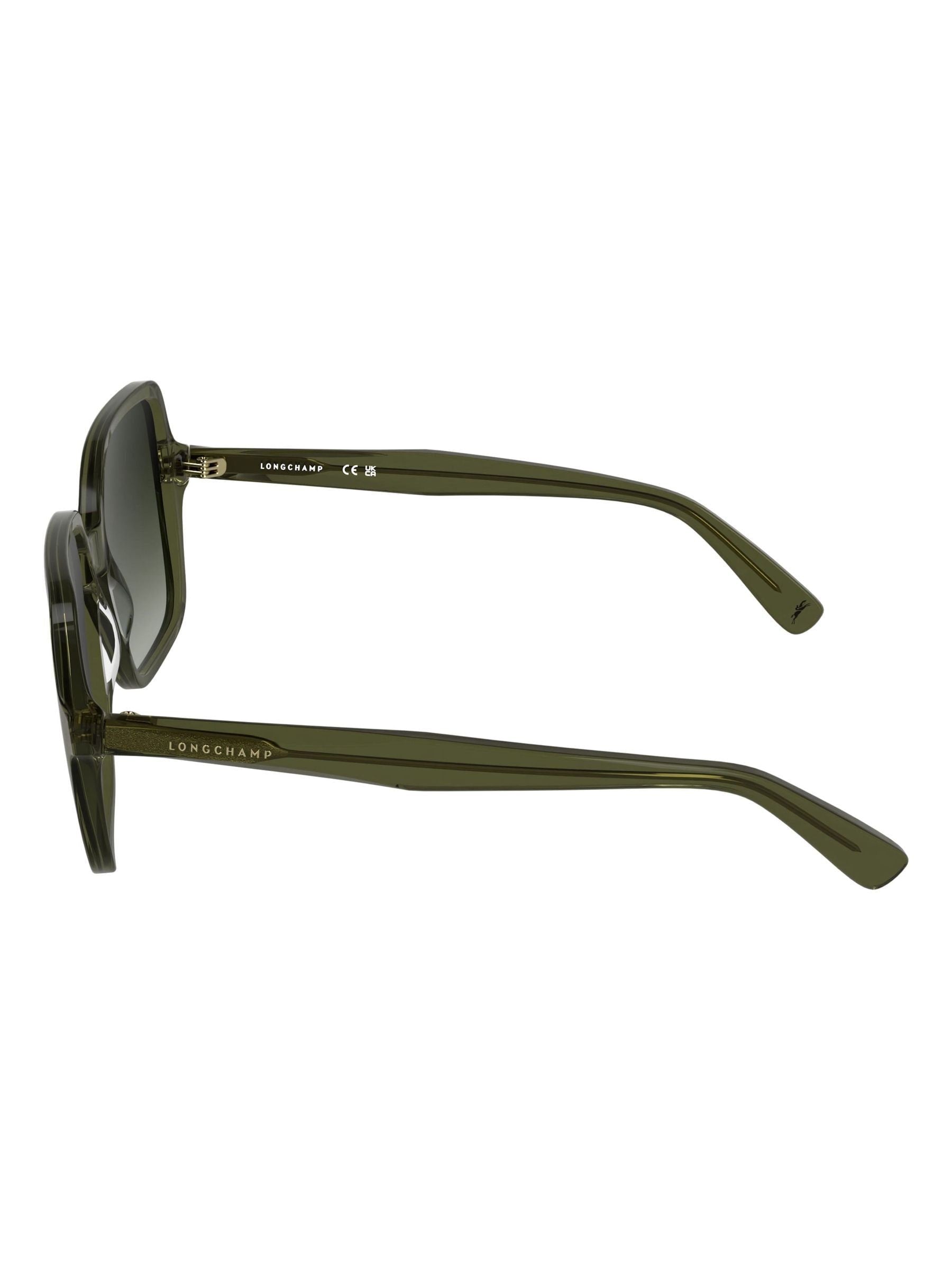 Longchamp Brown Lo808S oversized rectangular sunglasses (British brand)