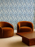 Clarke and Clarke Blue Elements Cityscape A4 wallpaper sample - British product
