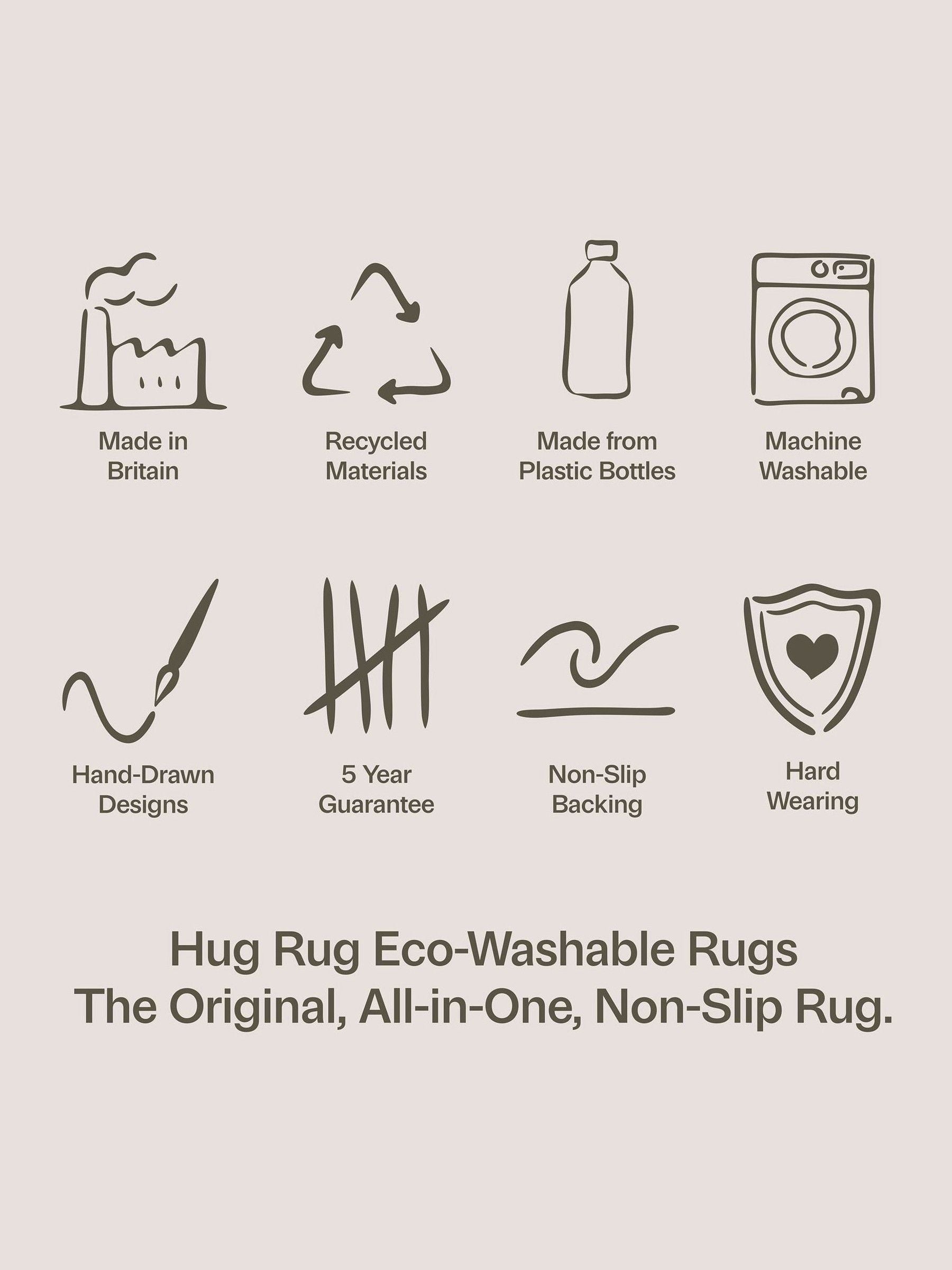 Hug Rug Natural Rafe Texture rug, machine washable, UK version