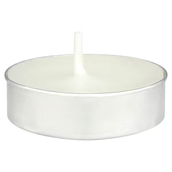 Superdrug un-fragranced tea light candles 30 pack (British brand)