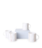 Feldspar fine bone china stripe tea mug set of 4 - British product