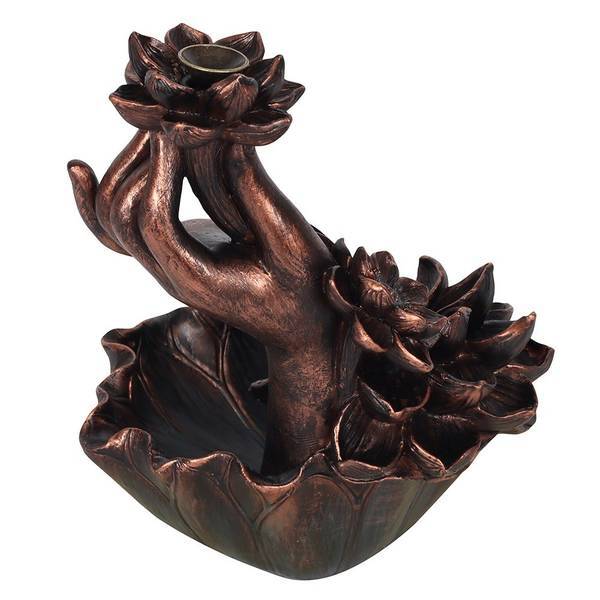 Something Different Hand Flower Backflow Incense Burner 18cm (British brand)