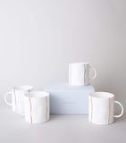Feldspar fine bone china stripe tea mug set of 4 - British product