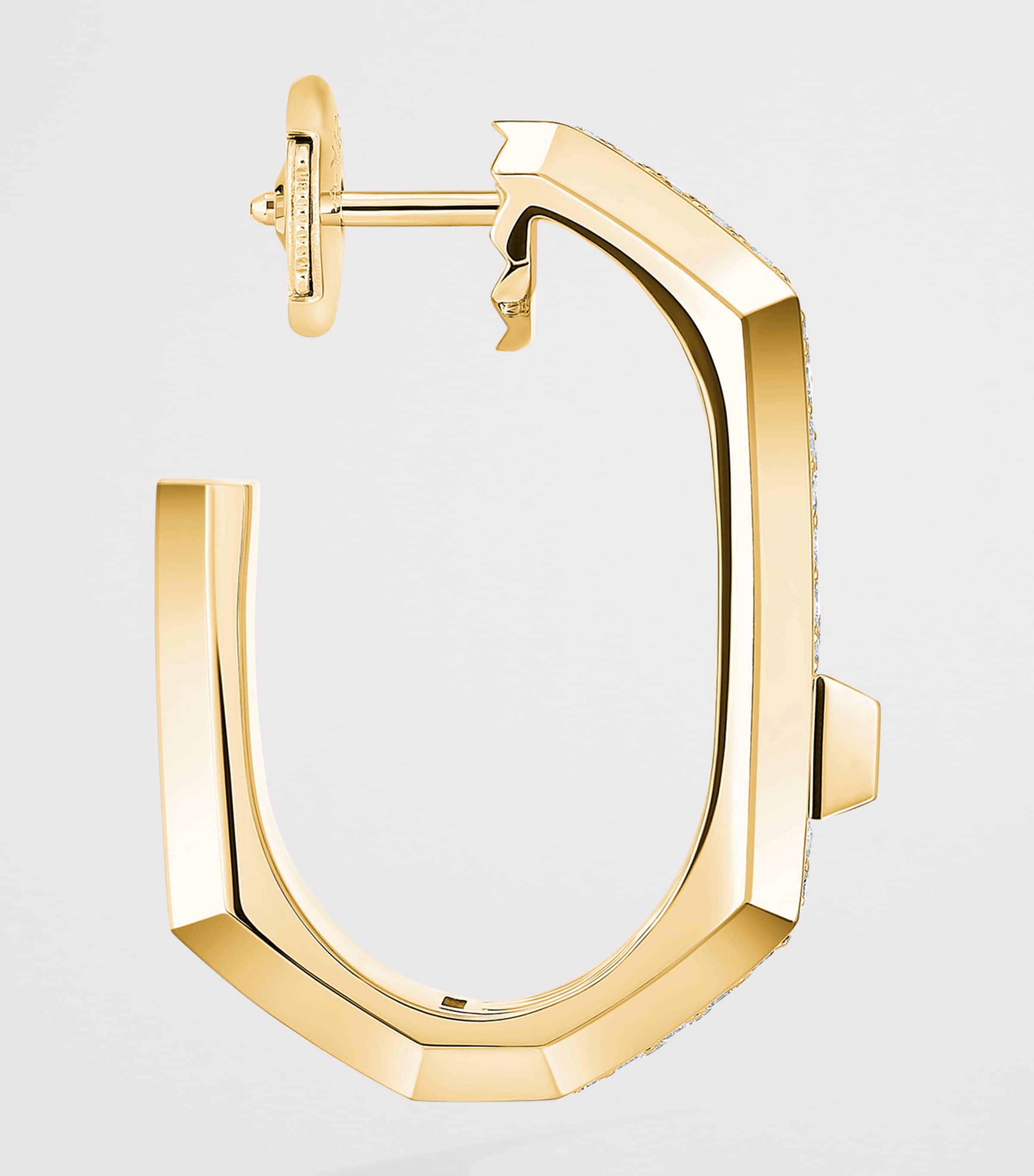 Messika Modernist yellow gold diamond single hoop earring 0.30ct, imported from the UK