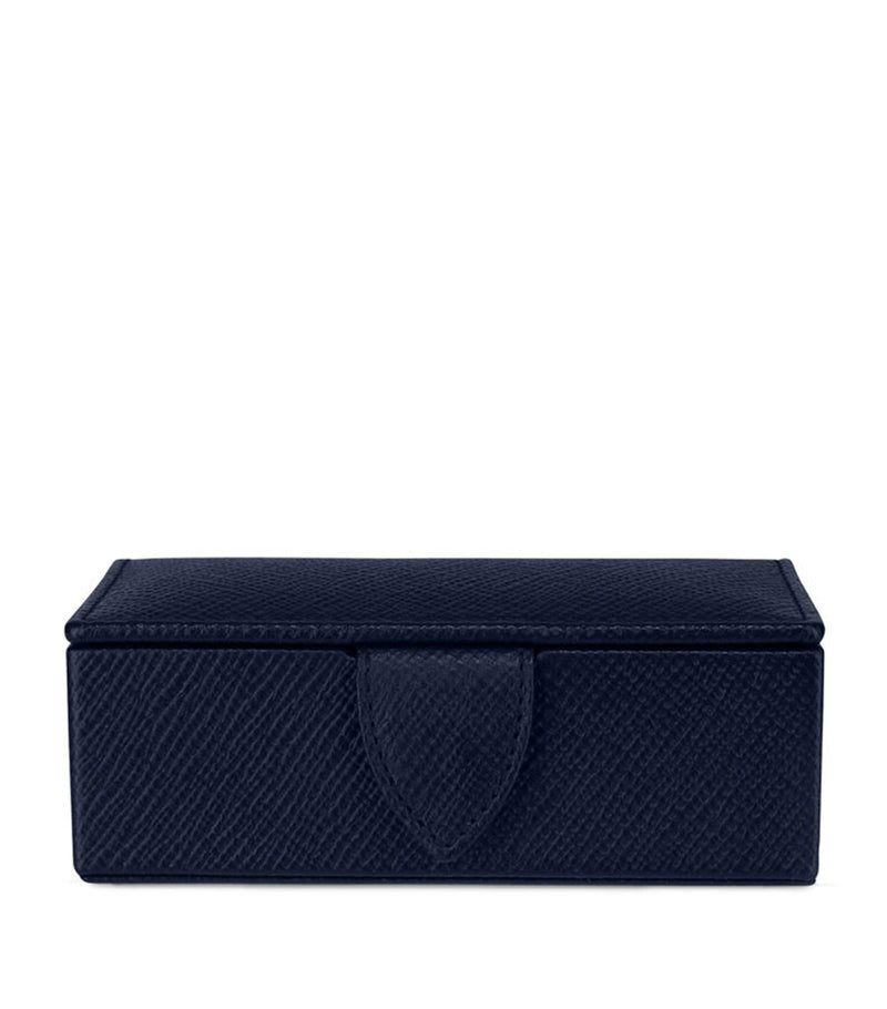 Smythson leather Panama cufflink box, UK version