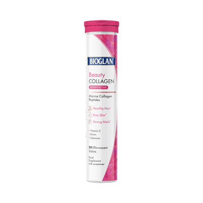 Holland & Barrett Bioglan Beauty Collagen Effervescent Tablets Berry Flavour Hair Skin Nail Care 20 Tablets- Buy online at McGrocer