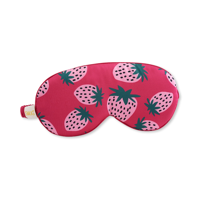 Smug Cloud padded satin sleep mask Strawberry Dreams - British product