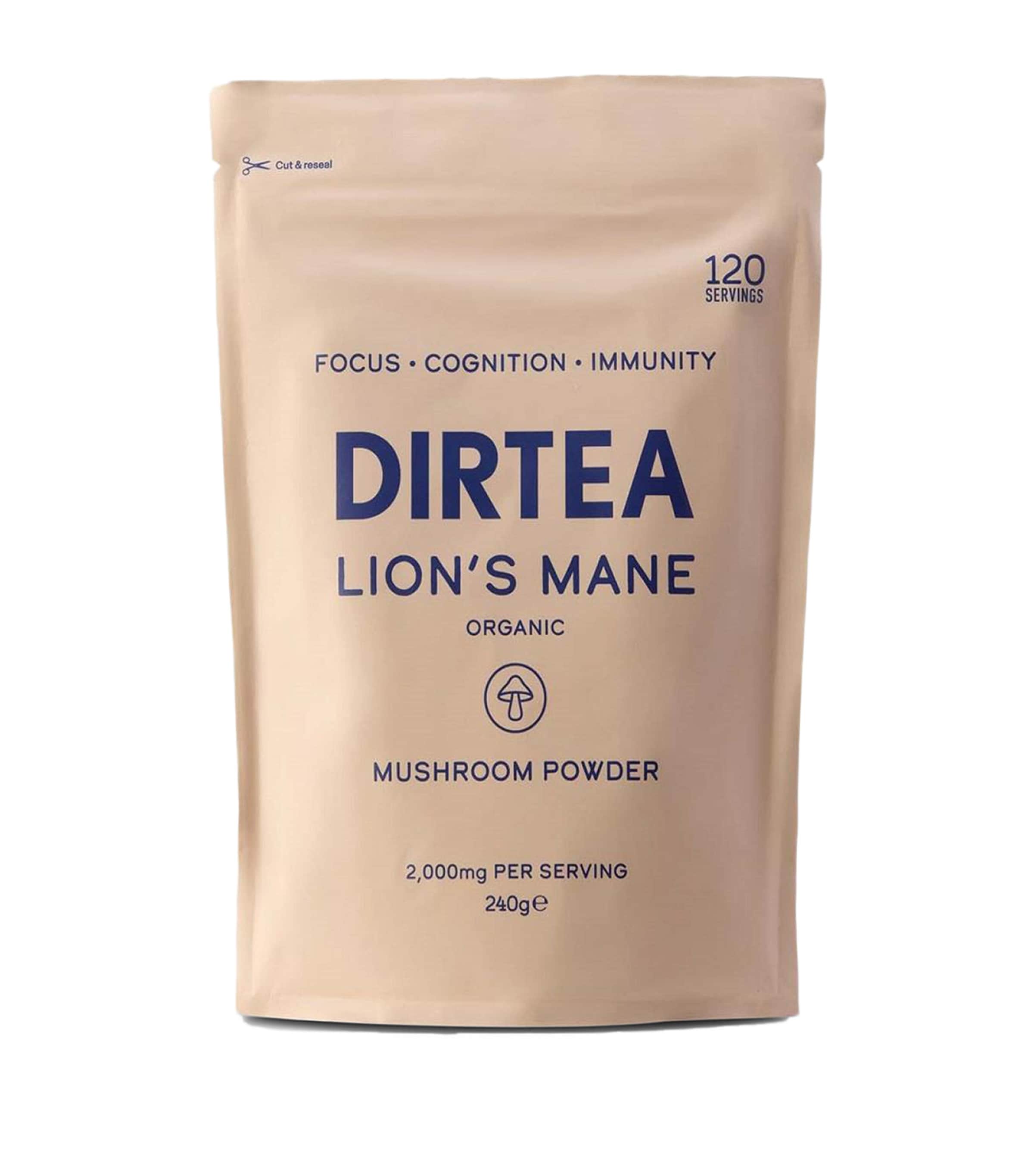 DIRTEA Lion's Mane Focus Powder 240g (British brand)