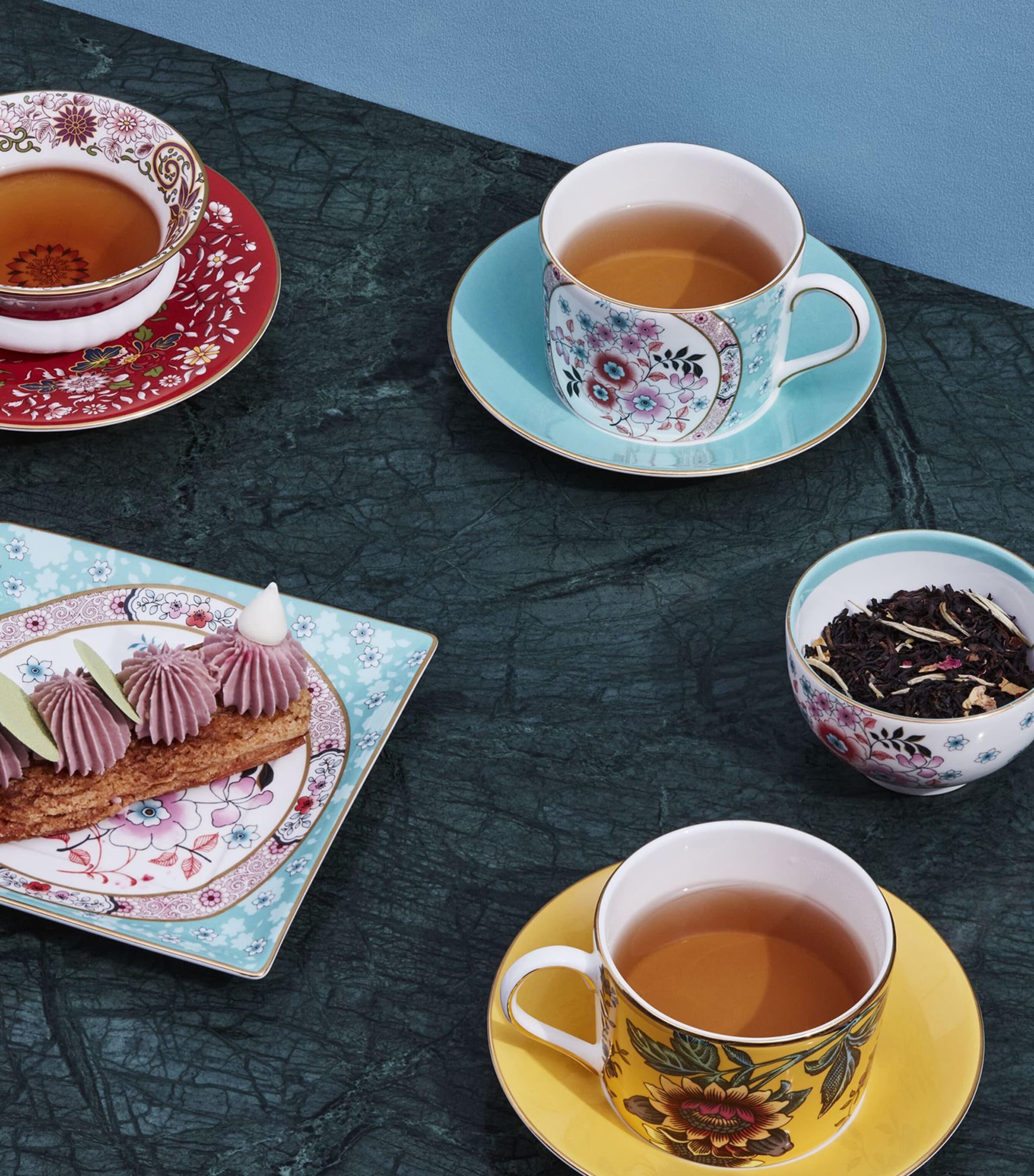 Wedgwood Wonderlust Yellow Tonquin teacup and saucer (British brand)
