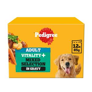 Pedigree Vitality+ Adult Wet Dog Food 12x85g imported from the UK