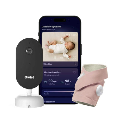 ukbabycentre Owlet Dream Duo Sock and Sight Baby Monitoring System Dusty Rose- Buy online at McGrocer